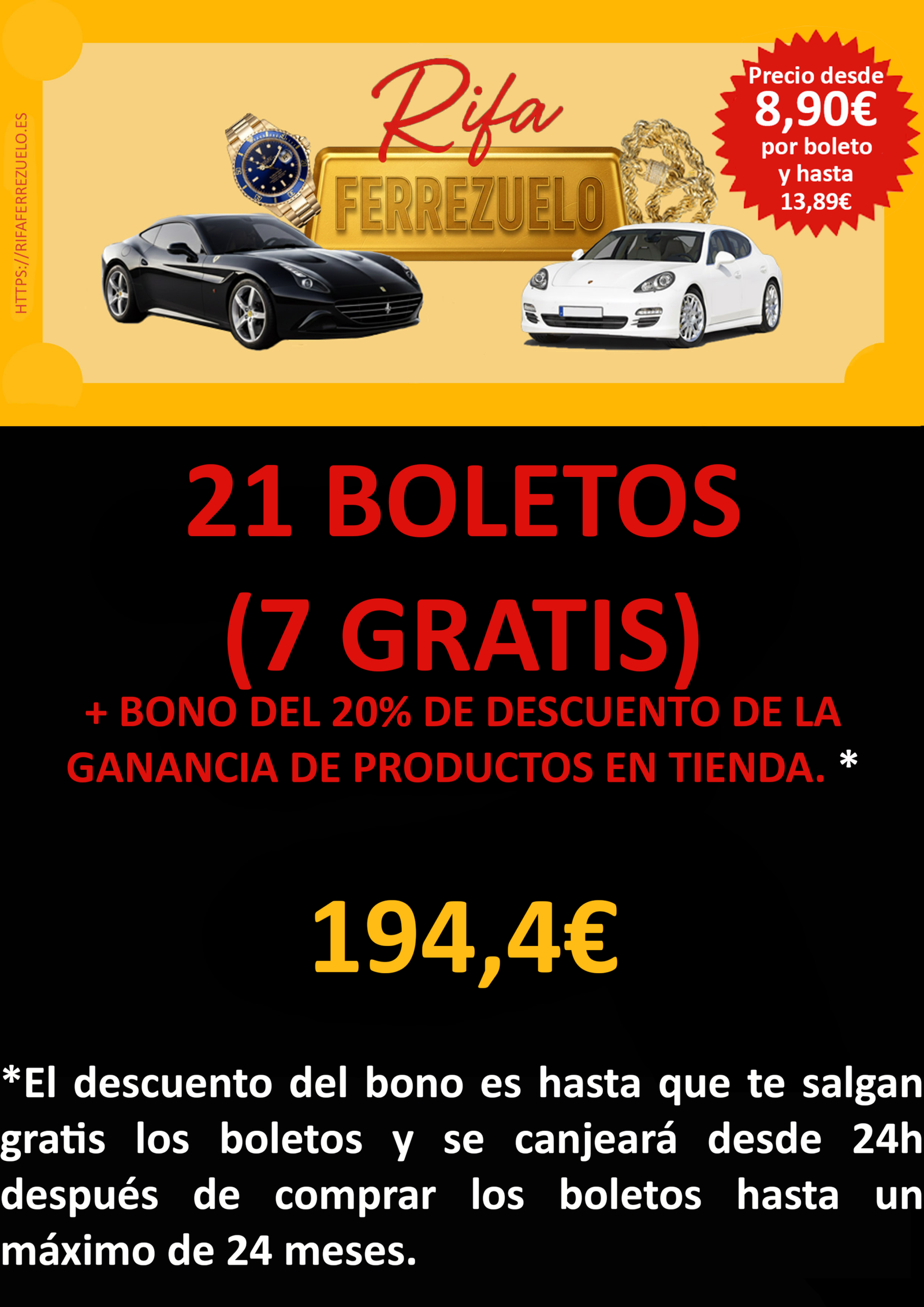 14 Boletos + 7 GRATIS